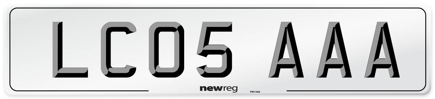 LC05 AAA Number Plate from New Reg
